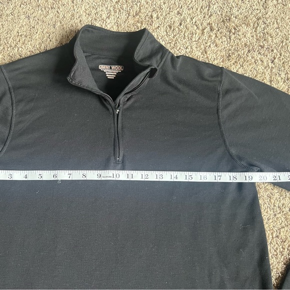 Omni Wool Activewear Baselayer Q-Zip Shirt XL Black Pullover - Picture 4 of 6